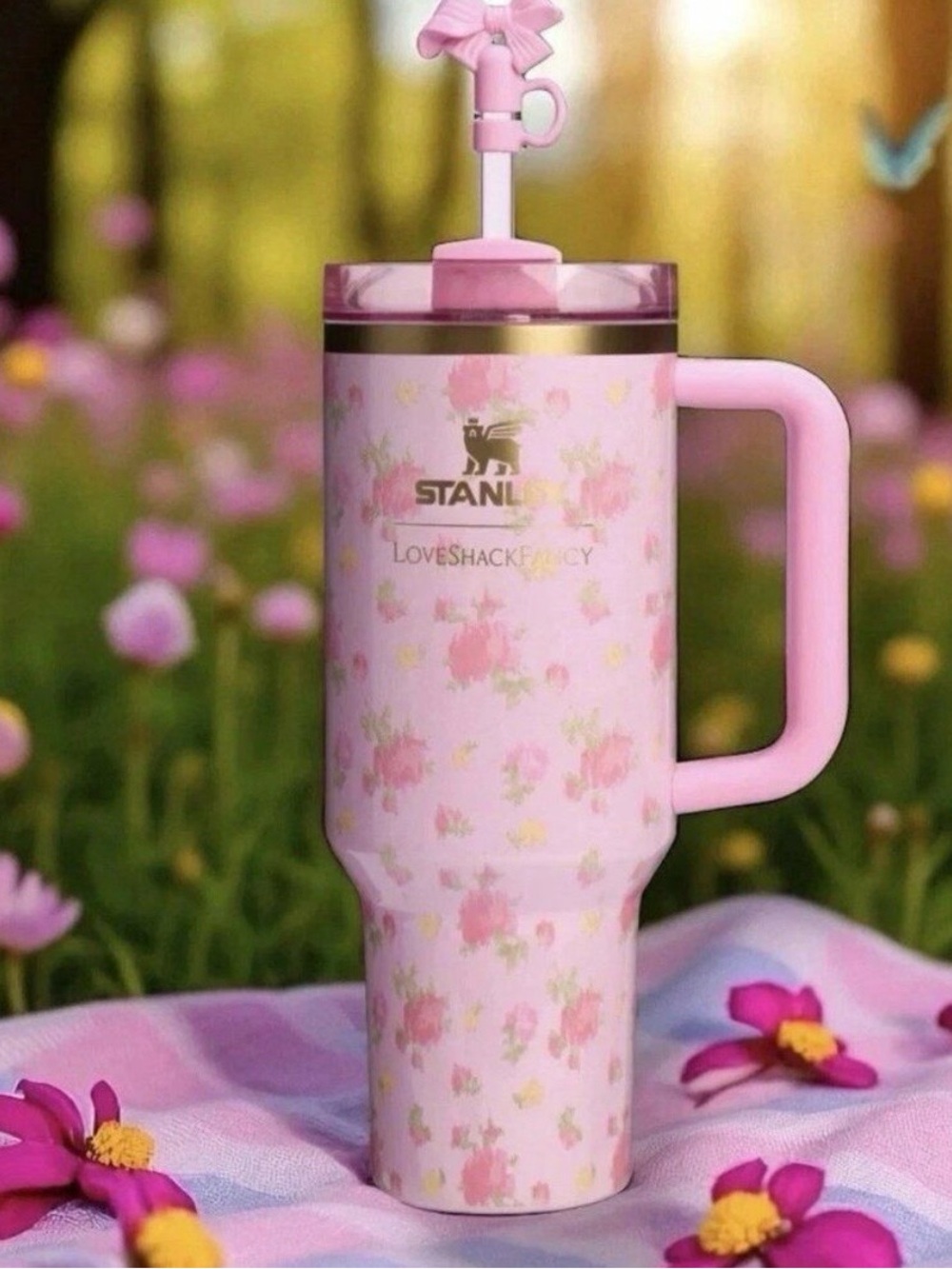 30oz Stanley X Love Shack Fancy Floral Quencher Ibza H2.0 Tumbler W/Gift Box